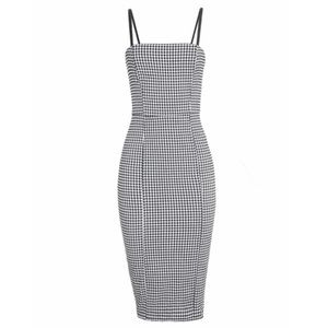 Naked Wardrobe Gingham Pencil Midi Dress